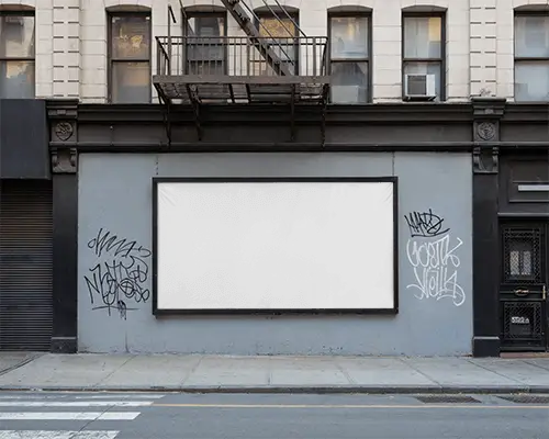 Commercial Advertisement Billboard Mockup Placement On Buildings In Urban Traffic Location