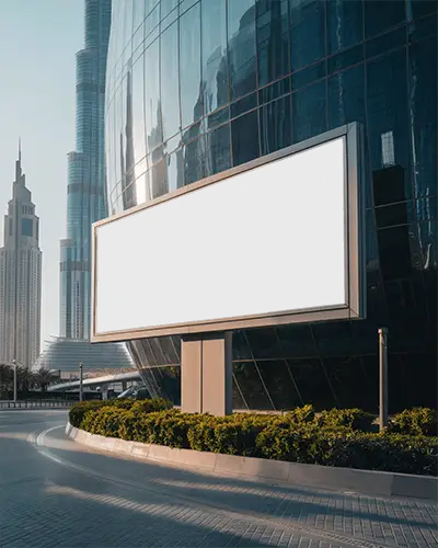 Urban High Rise Building Billboard Mockup Advertisement Design Outdoor Promotion Space