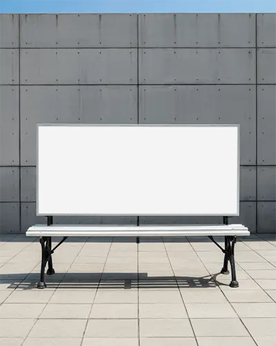 Bus Stop Billboard Mockup Urban Setting Clean Background Outdoor Advertising Space