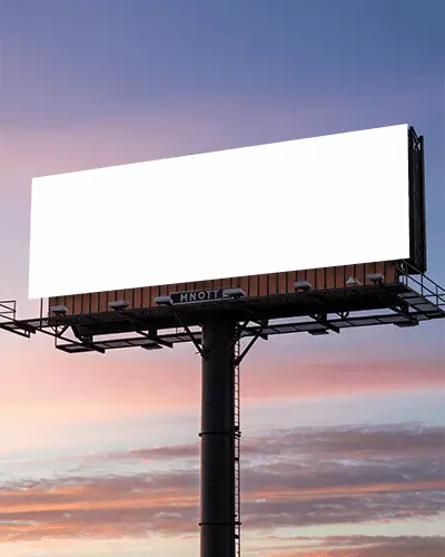Large Blank Outdoor Billboard Mockup On Pole For Advertisement Display