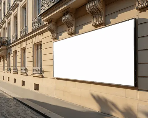 Urban Street Large Billboard Mockup Advertising Space Blank Modifiable Display Panel Mockup