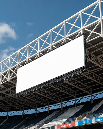 Sports Stadium Digital Billboard Mockup Blank Screen Large Platform Advertising