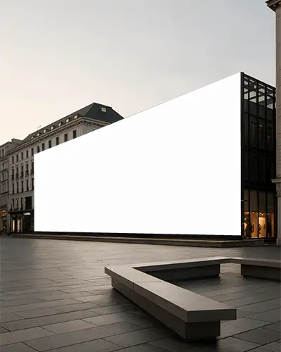Blank Large Urban Billboard Mockup Outdoor Advertisement Space Modern Cityscape