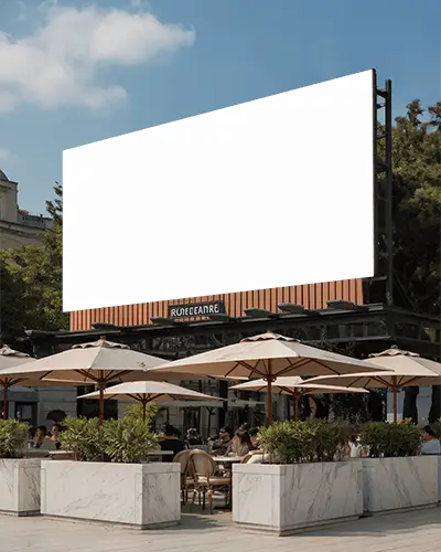 Outdoor Restaurant Billboard Advertising Mockup For Marketing And Promotion Campaigns