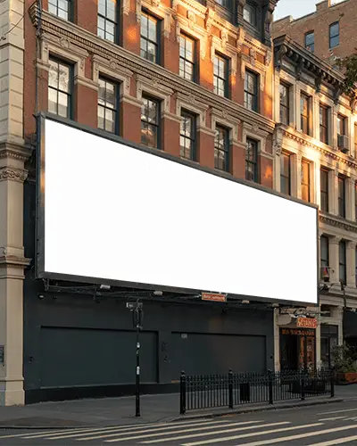 Urban Street Billboard Mockup For Advertising Large Blank Space To Showcase Marketing Campaigns