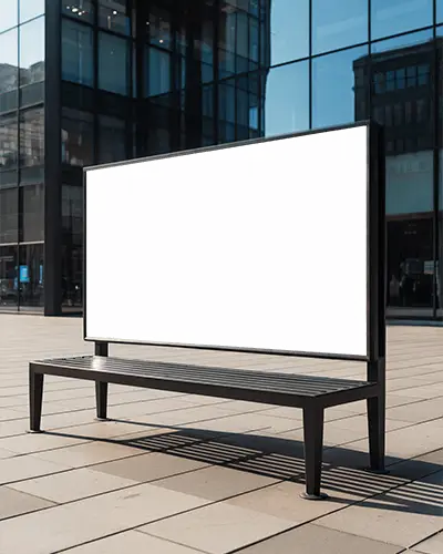 Urban Advertising Bench Billboard Mockup For City Promotion And Outdoor Marketing