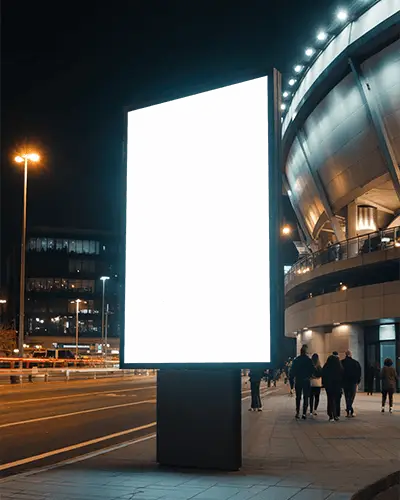 Outdoor Nighttime Urban Billboard Mockup For High Visibility Advertising Campaigns