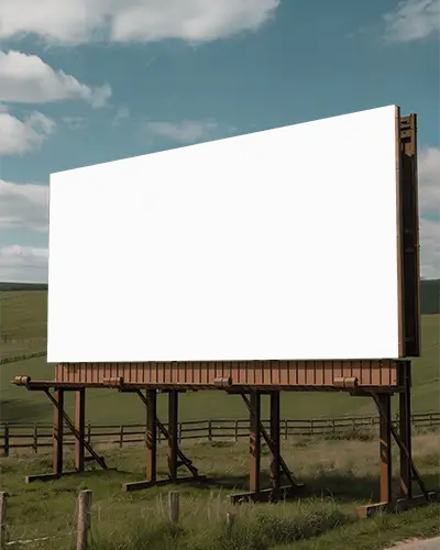 Large Outdoor Billboard Mockup In Rural Area For Advertising Campaigns And Marketing Promotion
