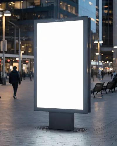 Urban Advertising Billboard Mockup For Modern Citysidewalk Promotional Display