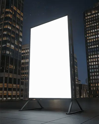 Cityscape Nighttime Empty Billboard Mockup Urban Advertising Display Creative Presentation