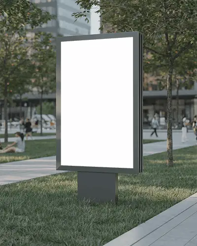 Urban Outdoor Advertising Billboard Mockup In Public Green Space