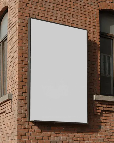 Urban Outdoor Billboard Mockup On Brick Building Wall For Advertising Promotion