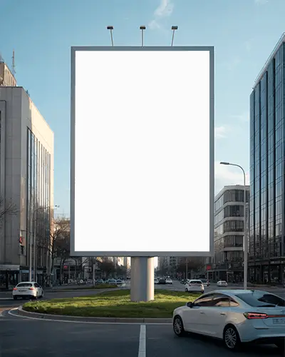 Urban Roadside Large Billboard Mockup For Outdoor Advertising Visibility