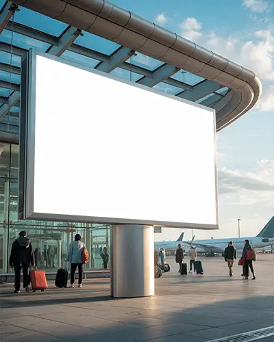Airport Blank Billboard Mockup For Travel Ads And Promotion Displaying Large Advertisements
