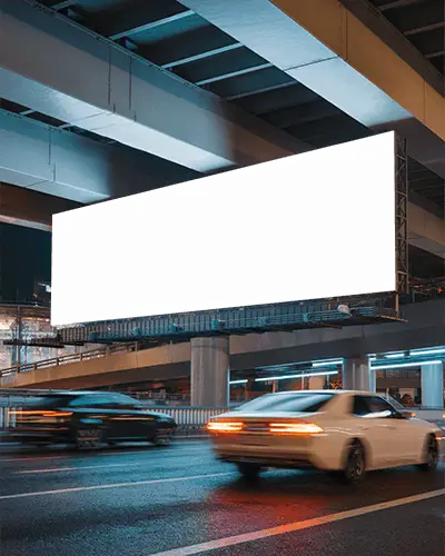 Blank Large Billboard Mockup Over City Road Ideal For Promotions And Visual Ads