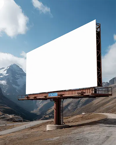 Large Urban Billboard Mockup Advertising Space In Busy City Intersection Ideal For Marketing