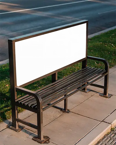 Bus Stop Advertisement Billboard Mockup Blank Urban Sidewalk Commercial Promotion