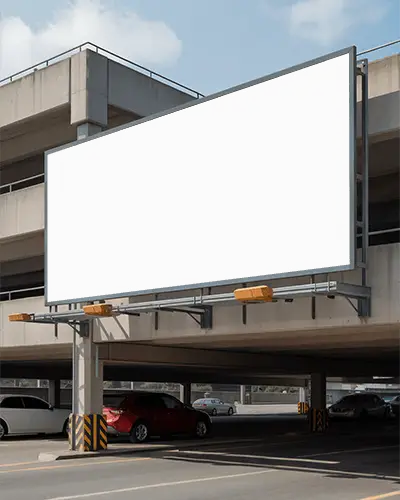 Blank Billboard Mockup Over Parking Lot Highway Urban Advertisement Space