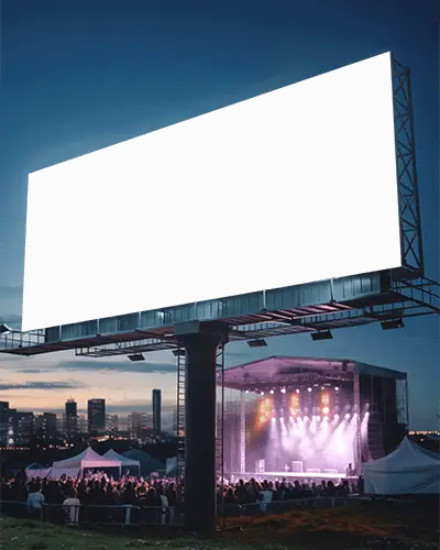 Night Time Live Concert With Large Billboard Mockup Display For Event Promotions And Music Ads