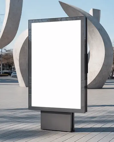 Urban Outdoor Advertising Billboard Mockup Modern Public Space Pedestrian