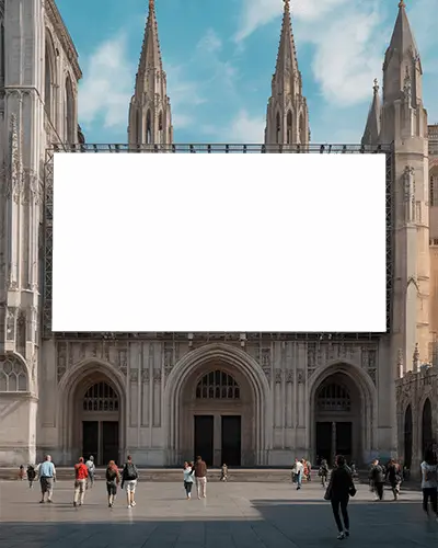 Cathedral Billboard Mockup Outdoor Advertising Urban Public Space Display
