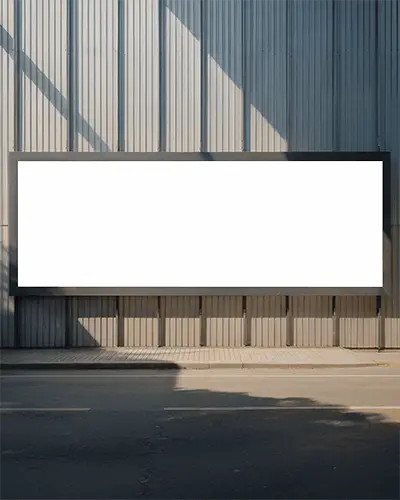 Large Blank Billboard Mockup On Street For Creative Visual Ads And Public Announcements