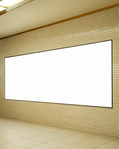 Subway Station Wide Billboard Mockup Clean Blank Display On Tiled Wall For Modern Advertising