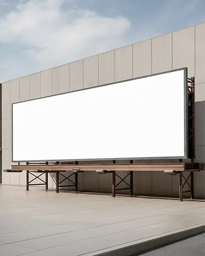 Outdoor Urban Wide Billboard Mockup Clear Sky Background Perfect For Minimal Brand Promotion