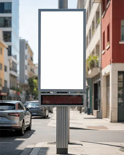 Street Side Digital Billboard Mockup Bright Daylight Frame For Outdoor Promotion