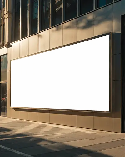 Sunlit City Building Billboard Mockup Wide Horizontal Frame For Luxury Brand Campaigns