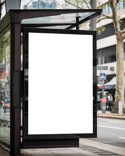 Bus Shelter Vertical Billboard Mockup Clean Street Display For Modern Outdoor Ads