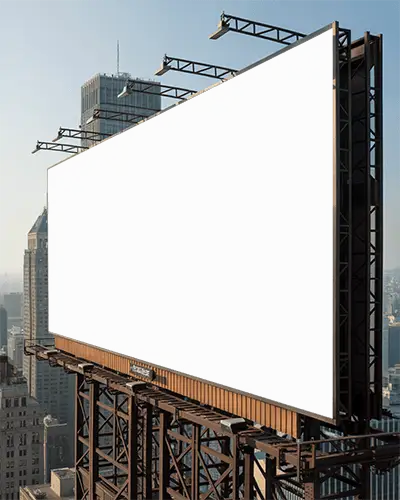 Large Billboard Mockup On Urban Rooftop Ideal For Advertising Campaigns And Brand Promotion
