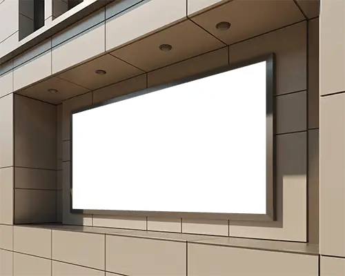 Modern Building Exterior Billboard Mockup For Advertising Display Usage