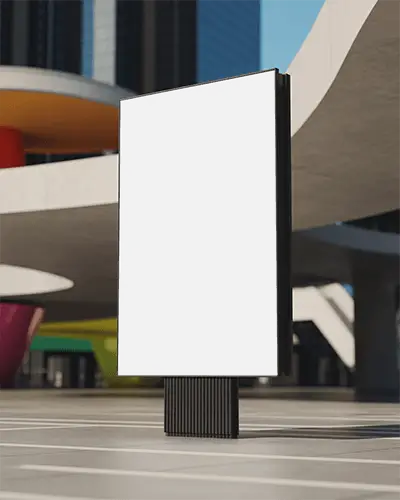Modern Outdoor Billboard Mockup Display In Urban Environment For Advertisement Promotion
