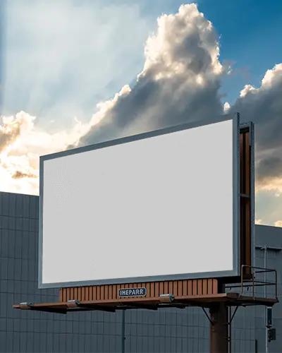 Blank Billboard Mockup Outdoor Advertising Space Cityscape Background Clear Sky View