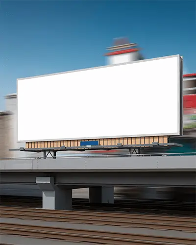 Large Blank Billboard Mockup On Overpass For Advertising Outdoor Promotion And Marketing Space