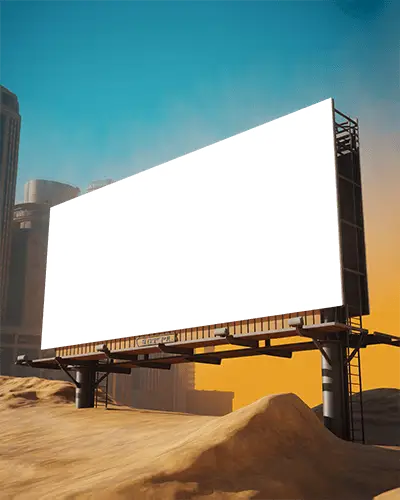 Large Empty Billboard Mockup Outdoor Urban Setting Ideal For Advertising Campaigns And Brand
