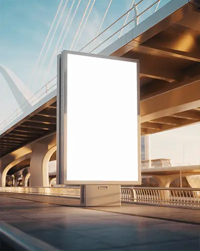 Urban Outdoor Billboard Mockup Blank Advertisement Space Modern Cityscape Background