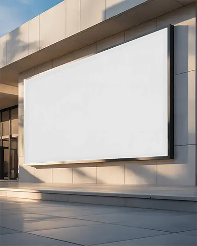 Modern Commercial Building Outdoor Blank Horizontal Billboard Advertising Mockup