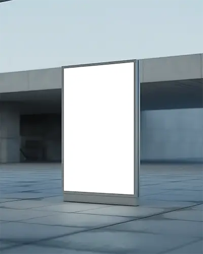 Urban Outdoor Vertical Billboard Mockup Advertising Display Mockup Empty Space