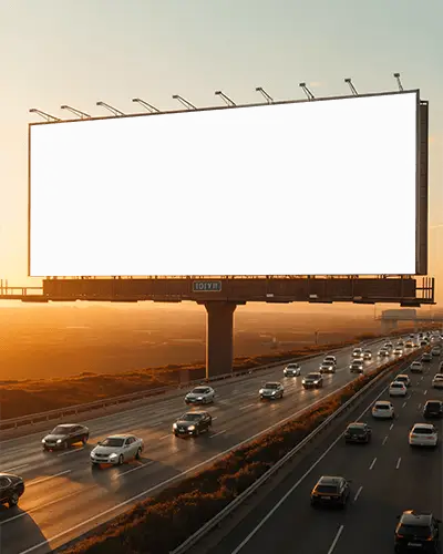 Blank Highway Billboard Mockup For Outdoor Advertising Campaigns Driving Traffic Visibility