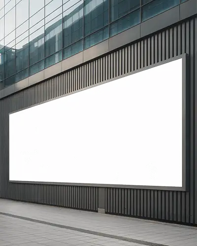 Modern Building Wide Billboard Mockup Minimal Urban Display For Outdoor Brand Promotion