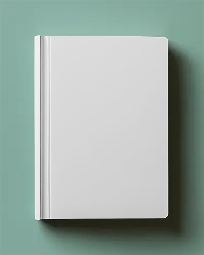 Upright Hardcover Book Mockup On Mint Green Background Soft Shadow Clean Front Cover Display