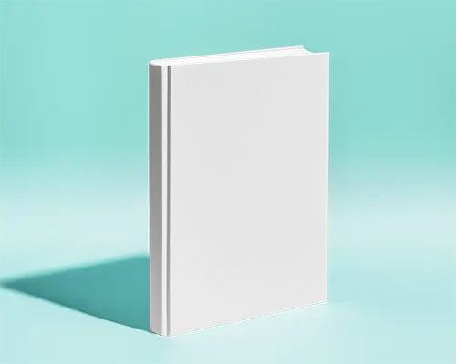 Standing Book Mockup On Light Aqua Surface Soft Directional Lighting Elevated Clean Design