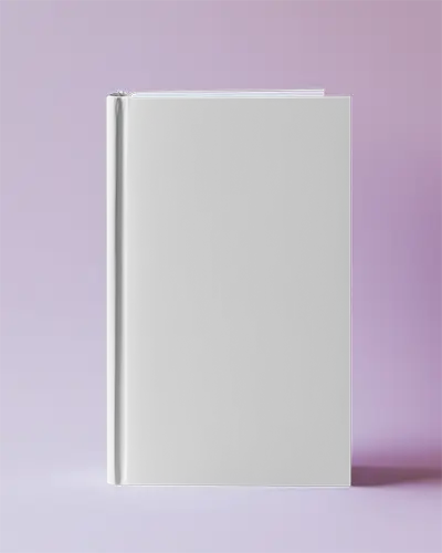 Front Facing White Book Mockup On Pastel Purple Background Minimalist Brand Display