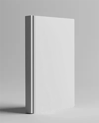 Vertical Hardcover Book Mockup On Neutral Gray Background Clean And Minimal