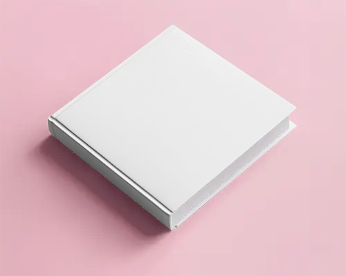 Horizontal Book Mockup On Soft Pink Background Clean Minimal Layout