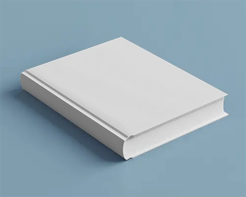 Hardcover Book Mockup Angled View On Pastel Blue Background