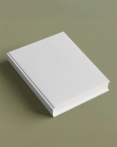 Hardcover Book Mockup Angled View On Olive Green Background