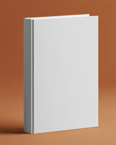 Standing Blank White Book Mockup Isolated Against Orange Scene